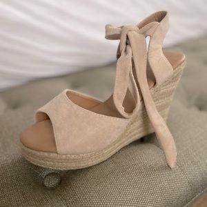 Platform Ankle Wrap Espadrille Wedges